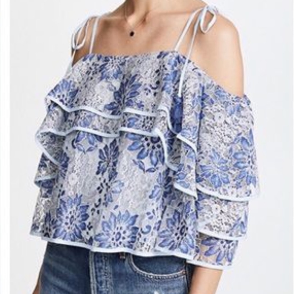 Rebecca Minkoff lace off the shoulder top size XS or S